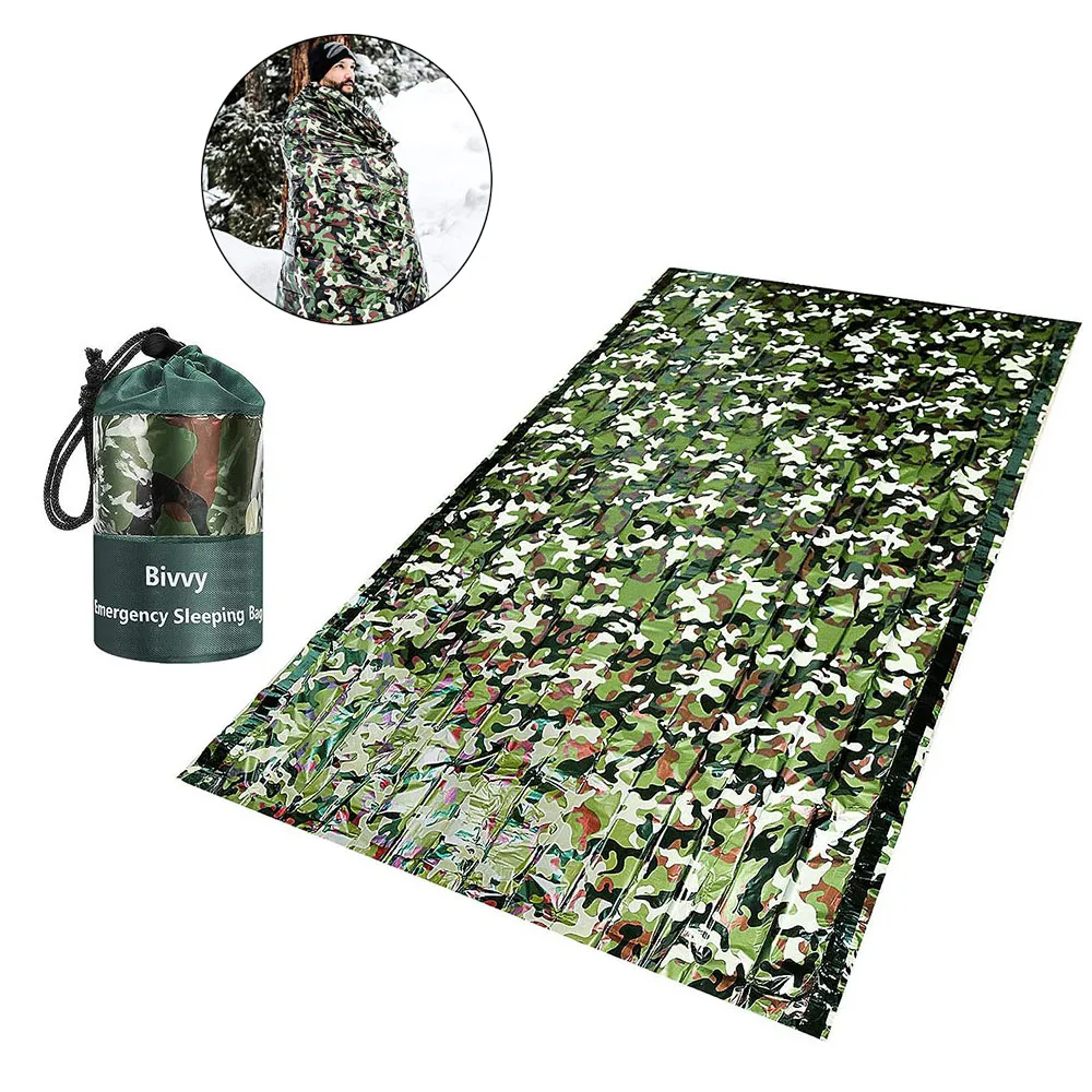 Outdoor Adventure Kit - PE kantong tidur darurat kamuflase tahan
