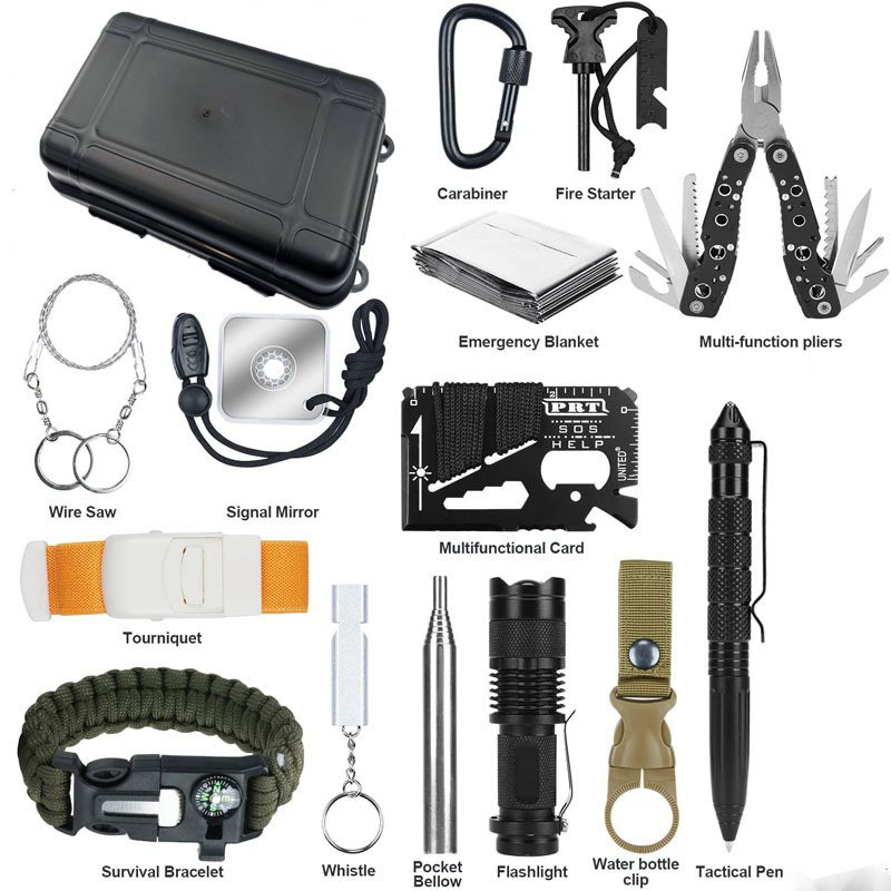 Outdoor Adventure Kit - Perlengkapan Darurat Tahan Benturan Ringkas Portabel