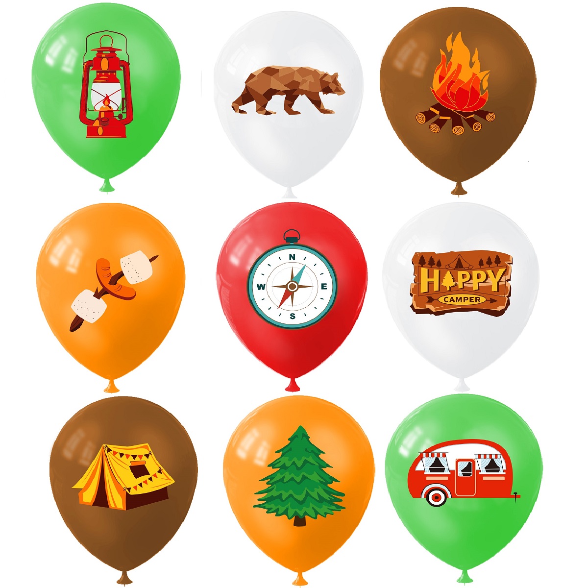 9 Buah Balon Berkemah Bahagia, - Outdoor Adventure Kit ulasan dan harga